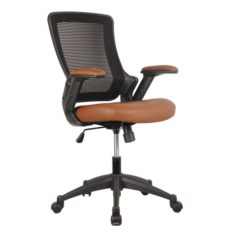 Modern Designs Brown/Black Mesh Mid-back Height Adjustable Armrest Task Office Chair - Brown