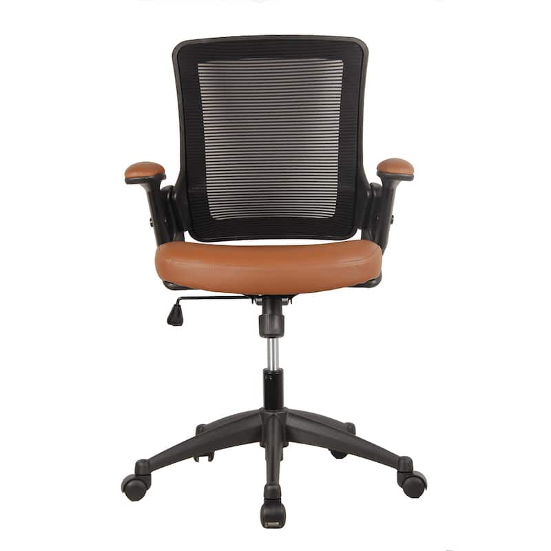 Modern Designs Brown/Black Mesh Mid-back Height Adjustable Armrest Task Office Chair