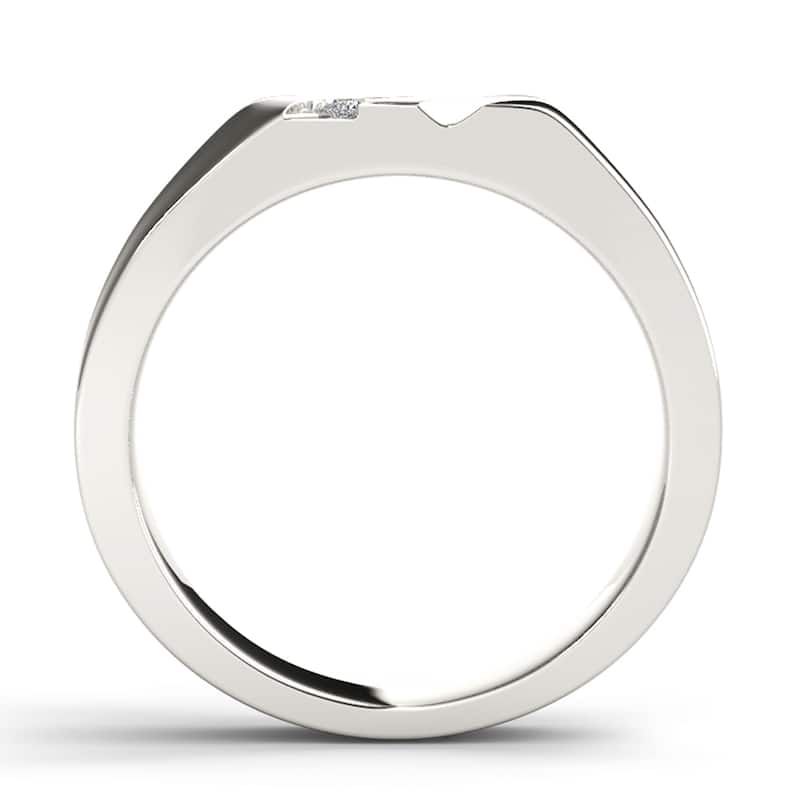 De Couer IGI Certified 14k White Gold 1/6ct TDW Mens Wedding Band