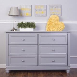 Evolur Hampton Grey Wood Double Dresser