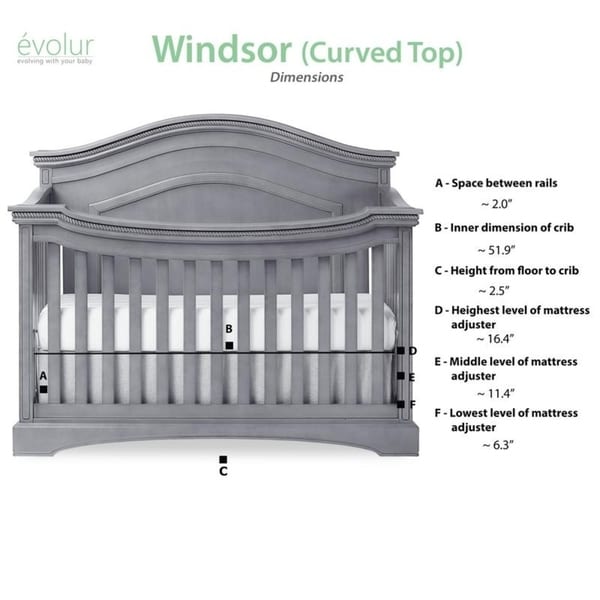 evolur adora curve top convertible crib