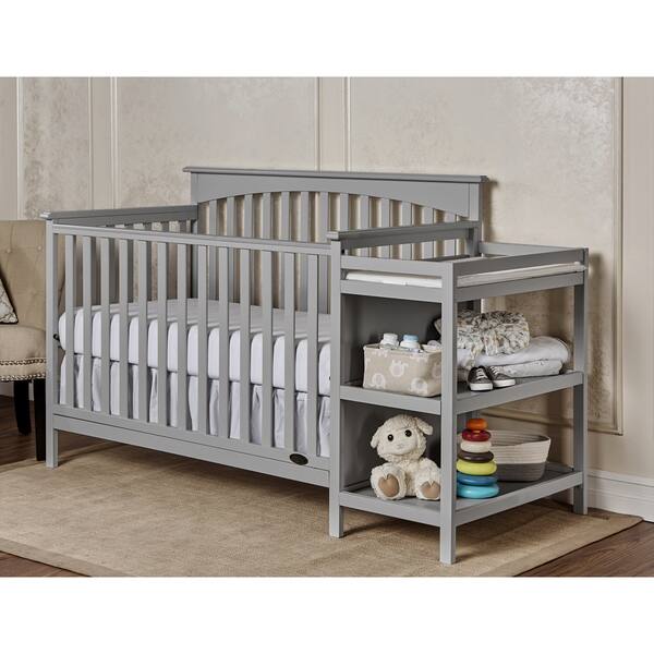 slide 2 of 6, Dream On Me Chloe Grey 5-in-1 Convertible Crib with Changer