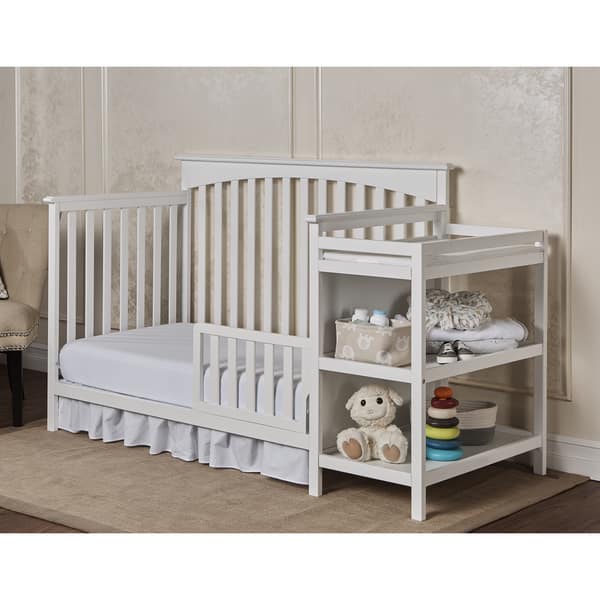 Dream On Me Chloe White 5in1 Convertible Crib with Changer Bed Bath