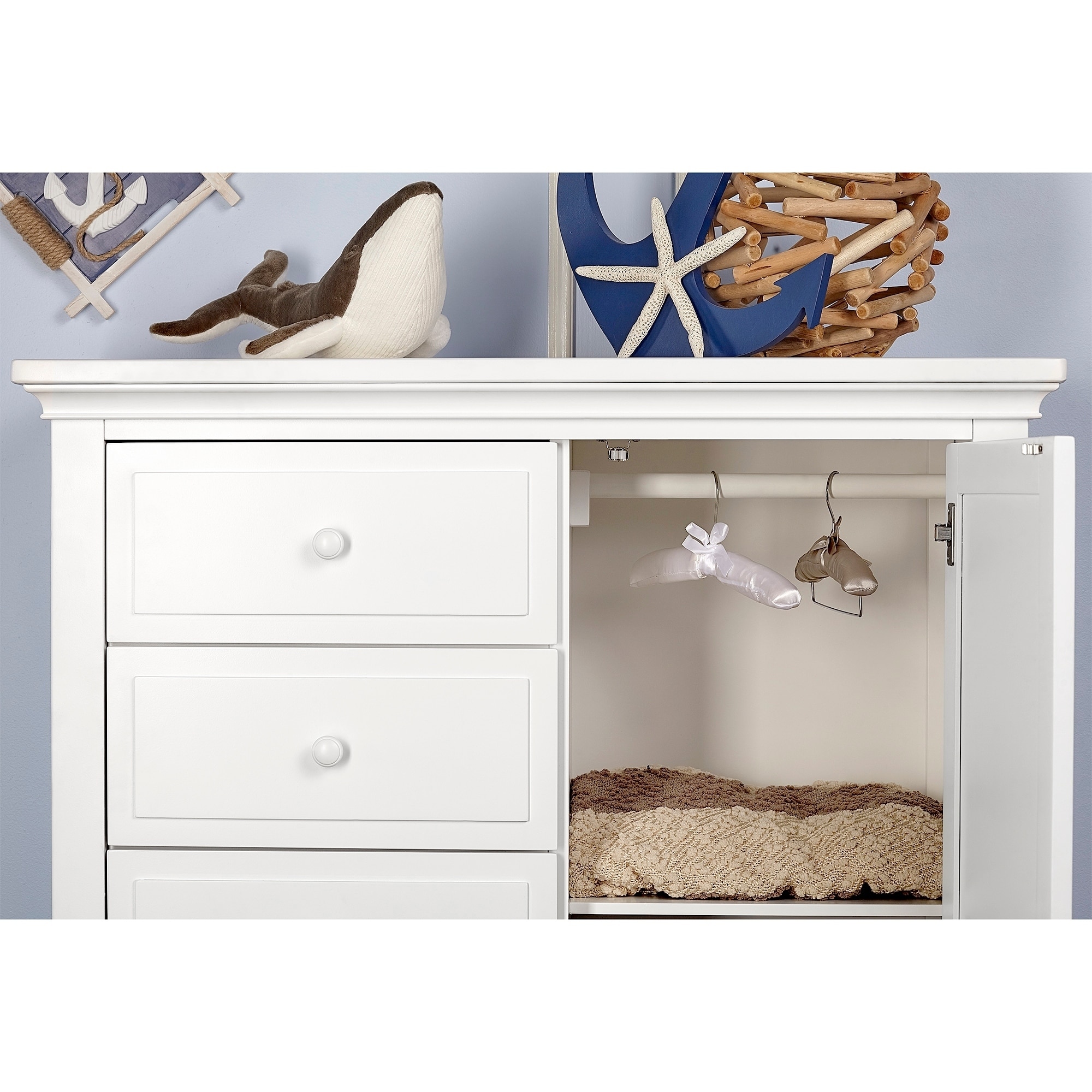 White Evolur Parker Dresser Evolur Parker In Convertible Crib