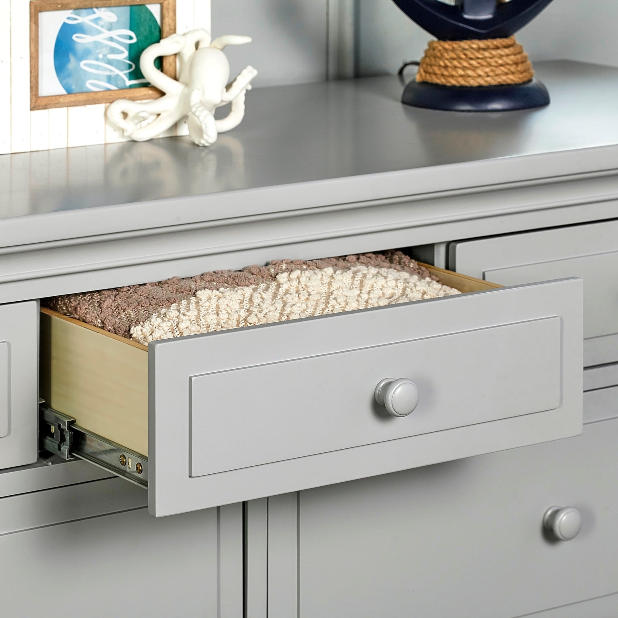 Evolur Parker Grey Wood 7-drawer Double Dresser buybuy BABY