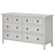 preview thumbnail 2 of 1, Evolur Julienne Dove Grey 6-drawer Double Dresser