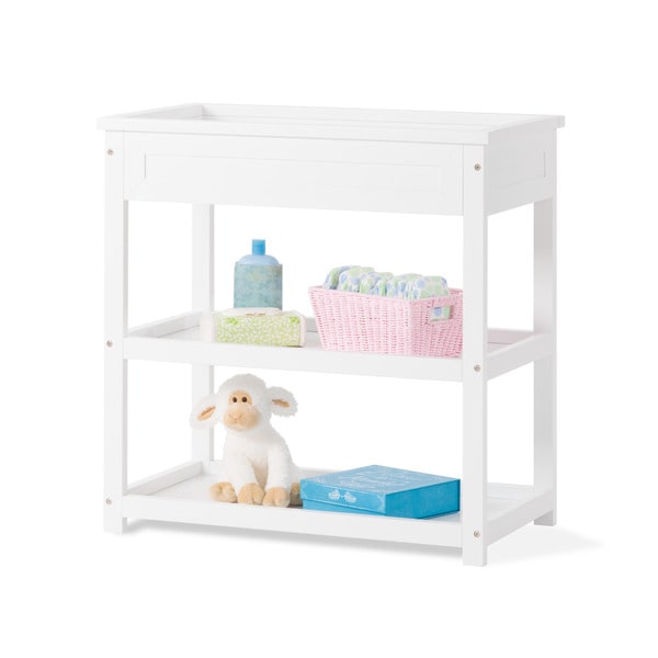 small white changing table