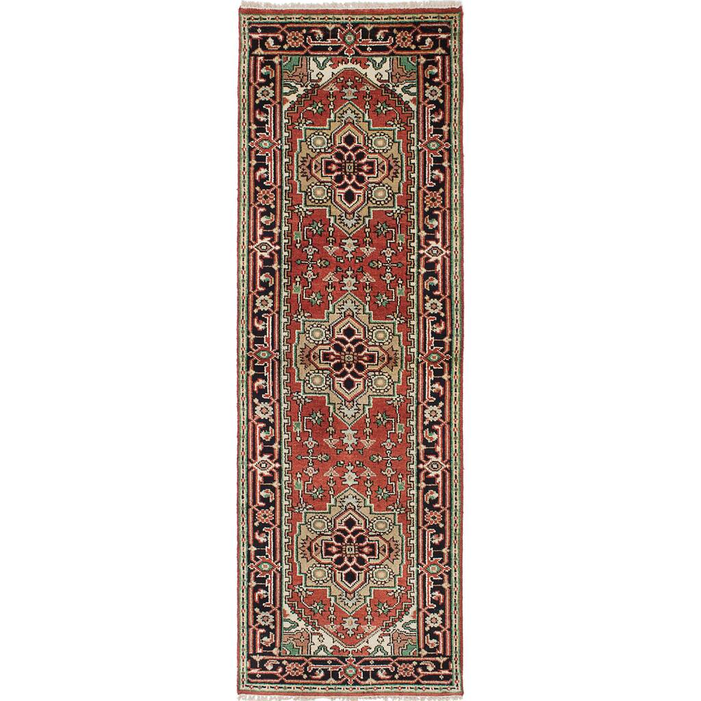 eCarpetGallery Serapi Heritage Black/Brown Wool and Cotton Hand-knotted Oriental Rug (2'7 x 7'11)