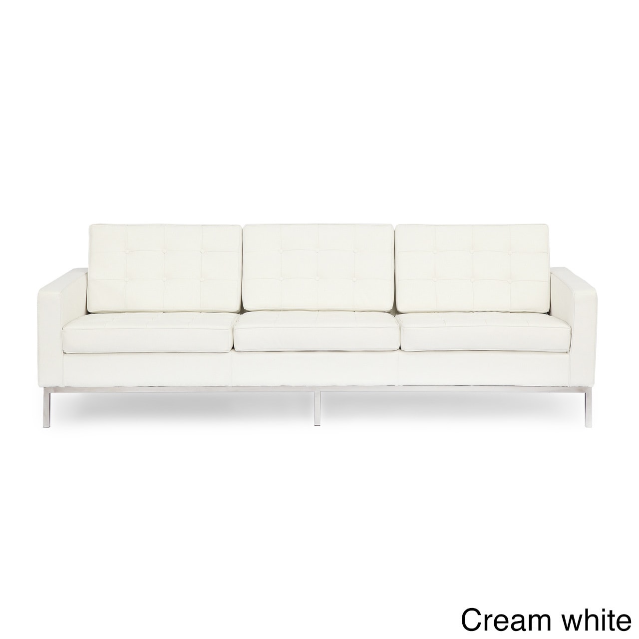 Karl Florence Knoll Style Sofa 3 Seat Aniline Premium Leather