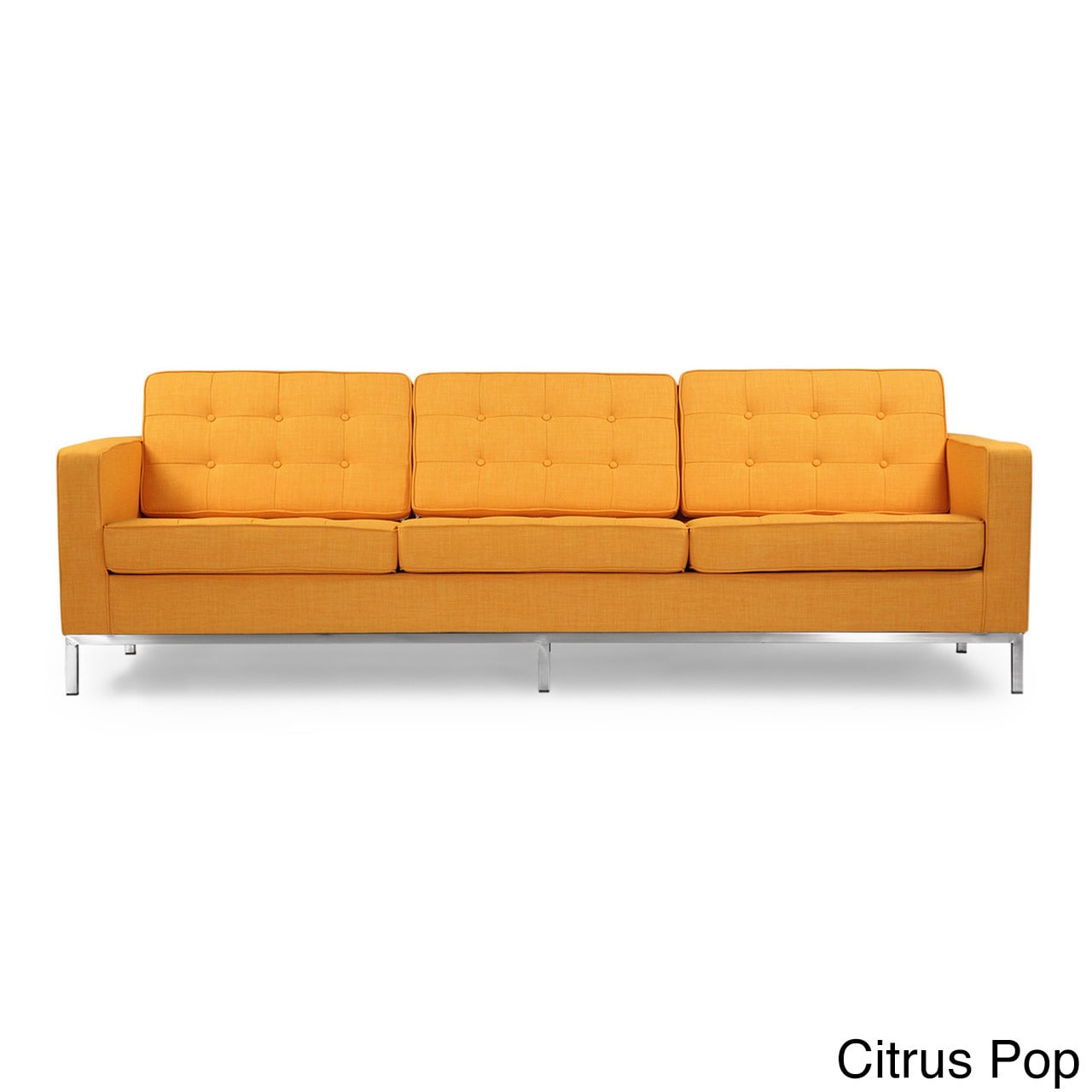 Karl Florence Knoll Style Sofa 3 Seat Premium Fabric Upholstery Karl Florence Knoll Style Sofa 3 Seat Premium Fabric Citrus Pop Vintage