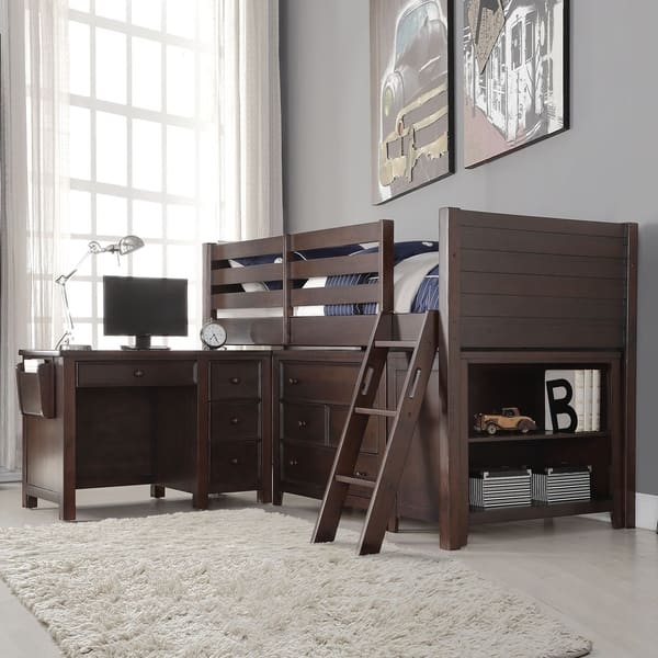 Shop Espresso Lacey Youth Twin Loft Bed Free Shipping Today