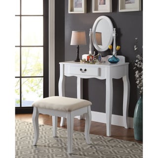 Furniture of America Carina 2-Piece Classic 1-drawer Vanity Table and Stool Set