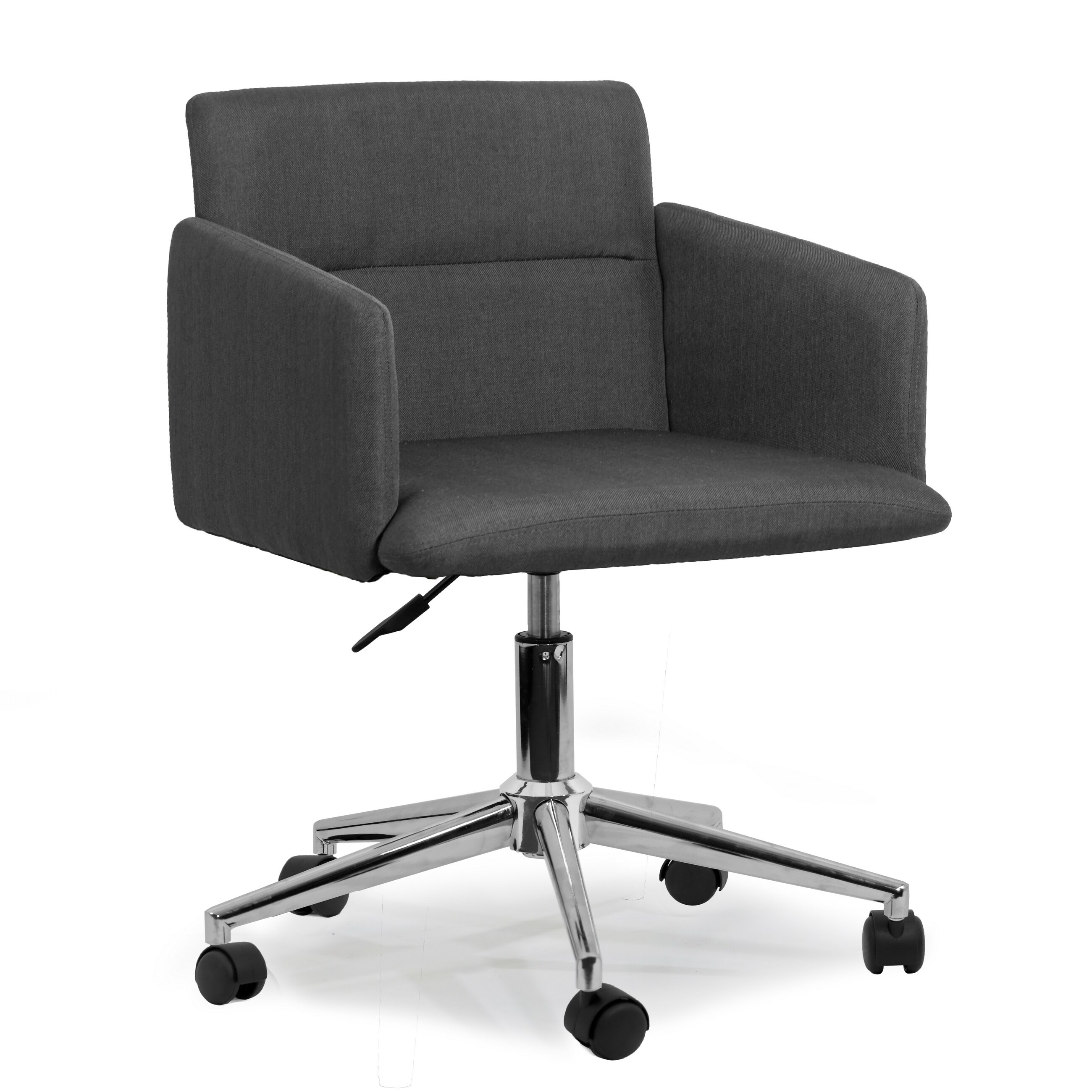 Chair With Wheels >> Aila Dark Grey Fabric Swivel Office Chair With Wheel Base Chair With Wheels >> Aila Dark Grey Fabric Swivel Office Chair With Wheel Base