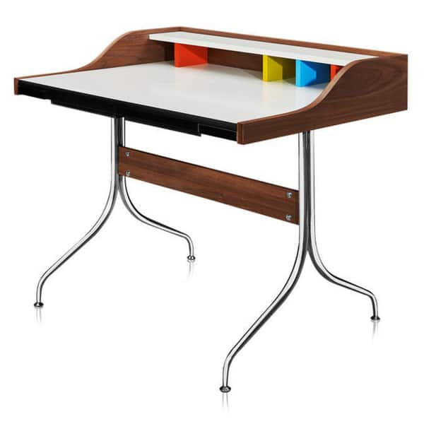 Shop Kardiel Nelson Style Walnut And Chrome Swag Leg Desk Free