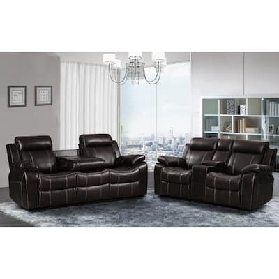 Finley Leather Gel 2-piece Living Room Reclining Set