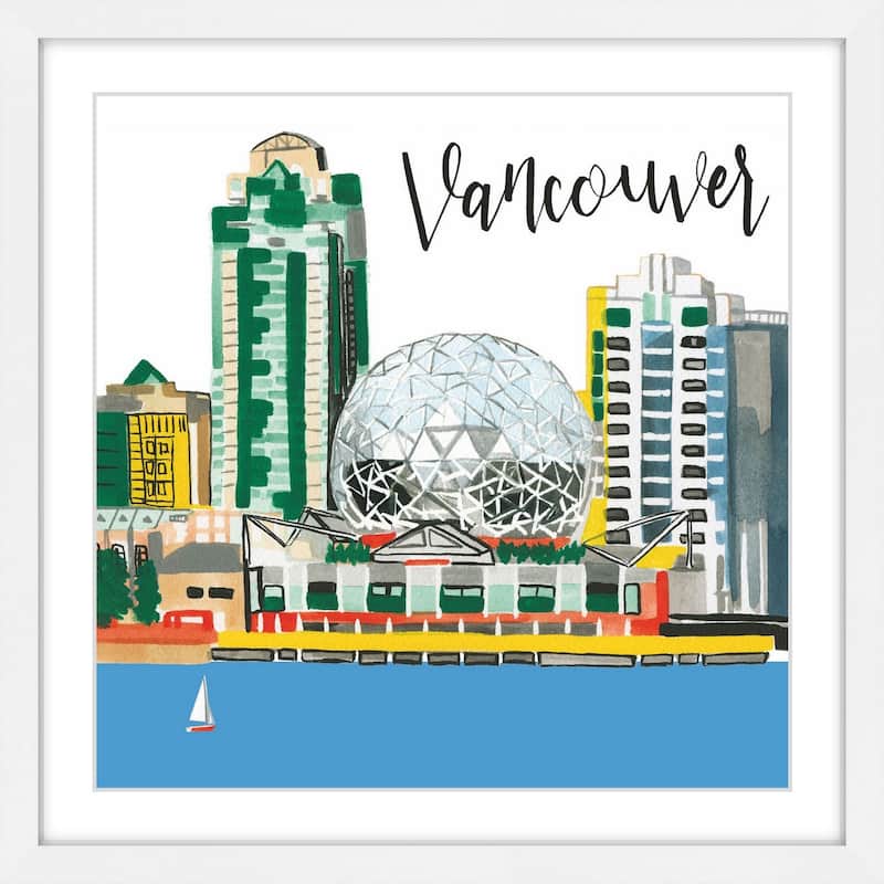 Marmont Hill - 'Vancouver Lakeview' by Molly Rosner Framed Painting Print - Multi-Color