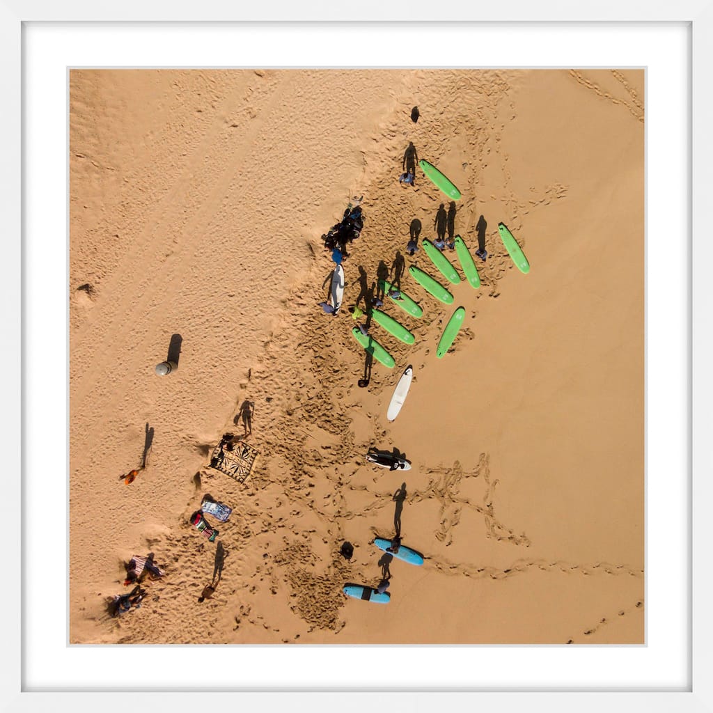 Marmont Hill - 'Green Surf Boards' by Karolis Janulis Framed Painting Print - Multi-Color