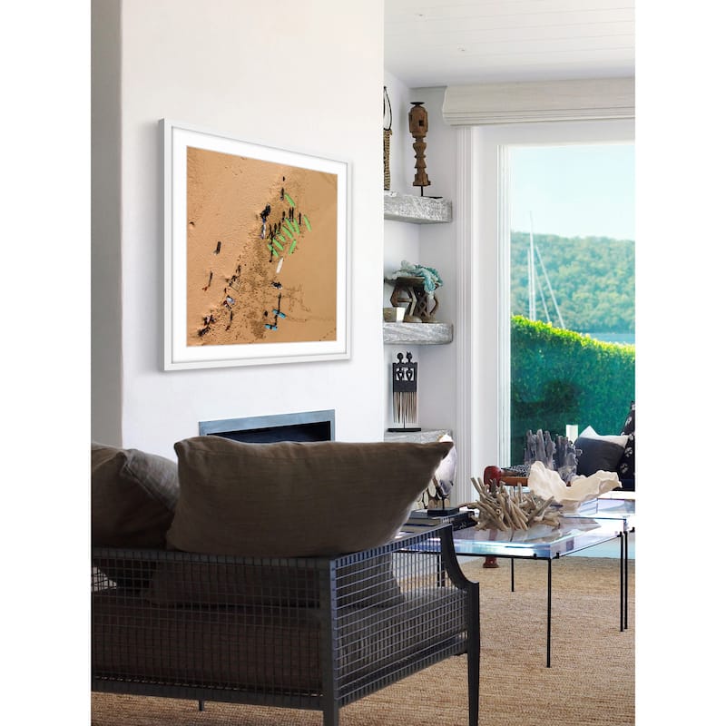 Marmont Hill - 'Green Surf Boards' by Karolis Janulis Framed Painting Print - Multi-Color