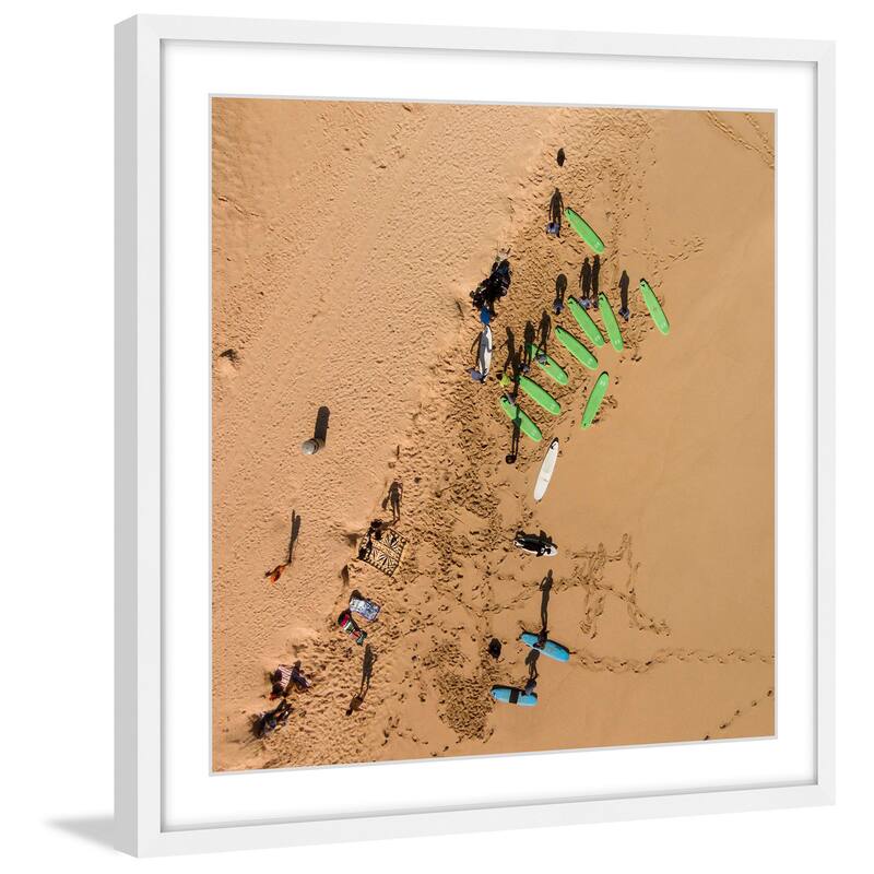 Marmont Hill - 'Green Surf Boards' by Karolis Janulis Framed Painting Print - Multi-Color