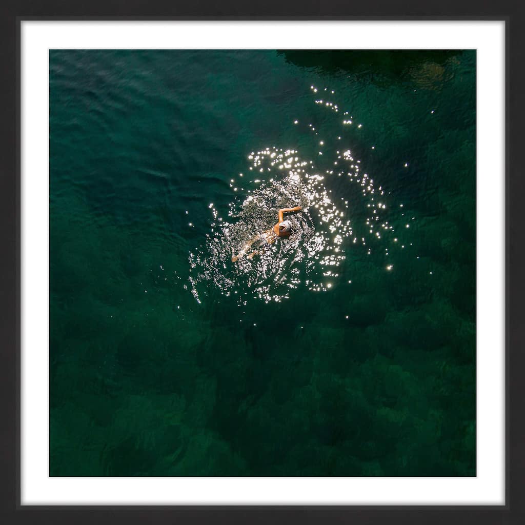 Marmont Hill - 'Breaststroke' by Karolis Janulis Framed Painting Print - Multi-Color