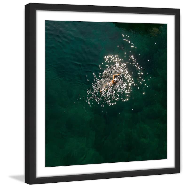 Marmont Hill - 'Breaststroke' by Karolis Janulis Framed Painting Print - Multi-Color