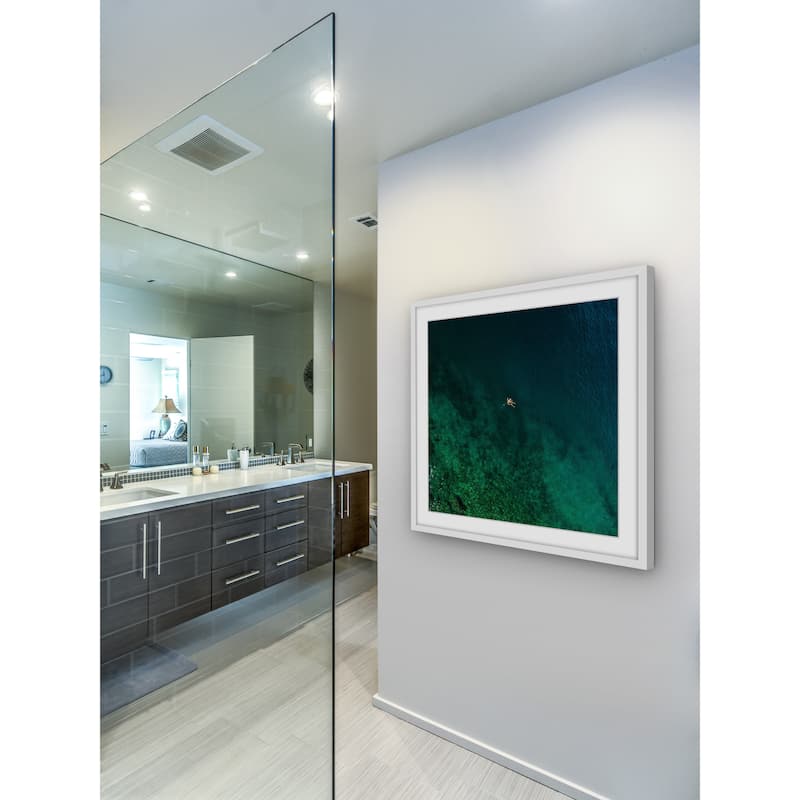 Marmont Hill - 'Alone on a Float' by Karolis Janulis Framed Painting Print - Multi-Color