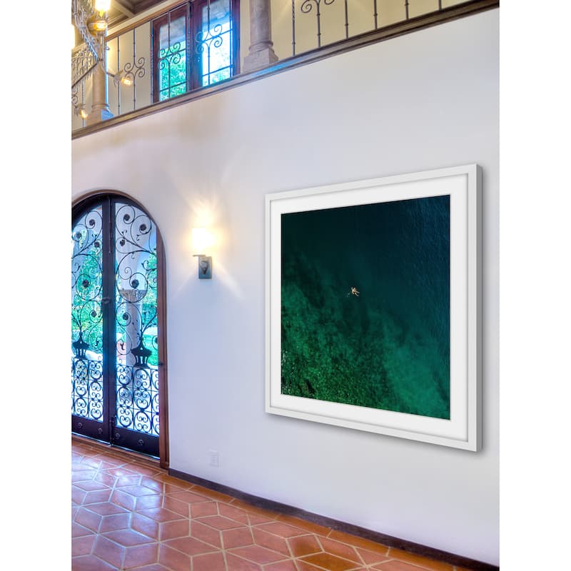 Marmont Hill - 'Alone on a Float' by Karolis Janulis Framed Painting Print - Multi-Color