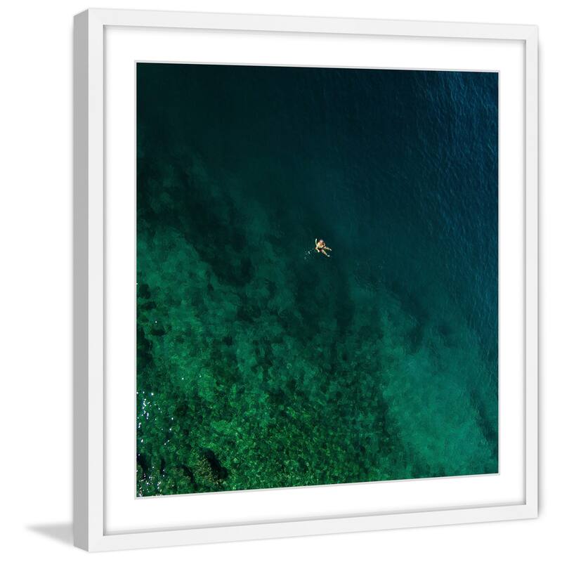 Marmont Hill - 'Alone on a Float' by Karolis Janulis Framed Painting Print - Multi-Color