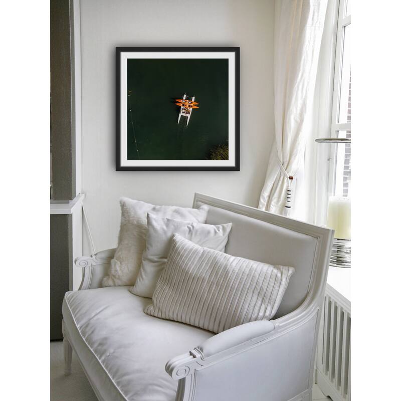 Marmont Hill - 'Orange Kayaks' by Karolis Janulis Framed Painting Print - Multi-Color