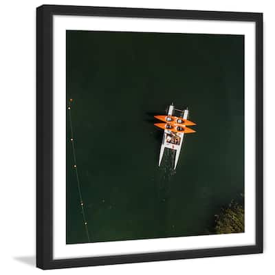 Marmont Hill - 'Orange Kayaks' by Karolis Janulis Framed Painting Print - Multi-Color