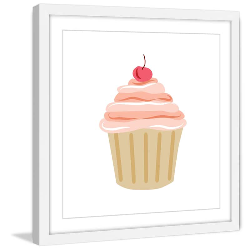 Marmont Hill - 'Cupcake Cherry' by Diana Alcala Framed Painting Print - Multi-Color