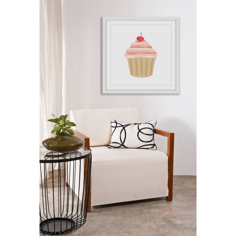 Marmont Hill - 'Cupcake Cherry' by Diana Alcala Framed Painting Print - Multi-Color