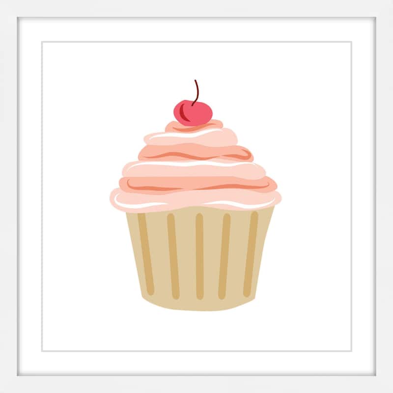 Marmont Hill - 'Cupcake Cherry' by Diana Alcala Framed Painting Print - Multi-Color