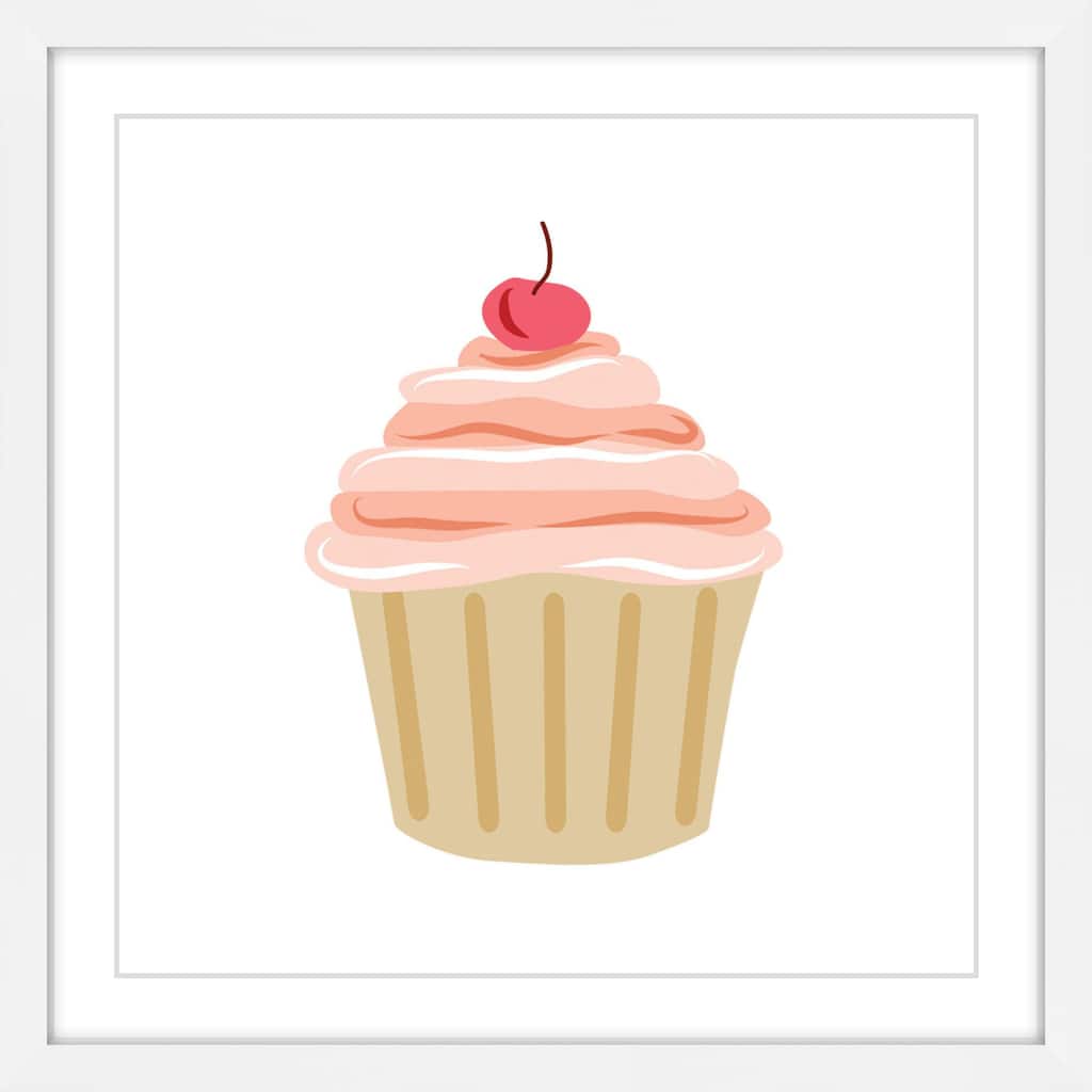 Marmont Hill - 'Cupcake Cherry' by Diana Alcala Framed Painting Print - Multi-Color