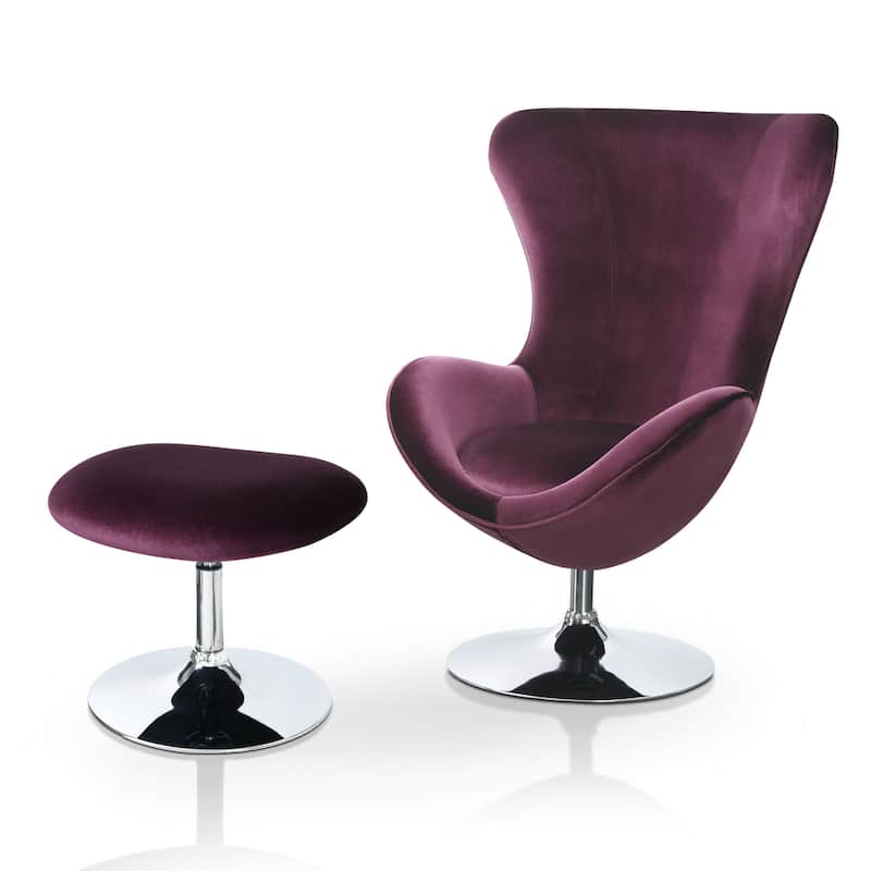 Cher Modern Fabric 2-piece Accent Chair and Ottoman Set by Furniture of America