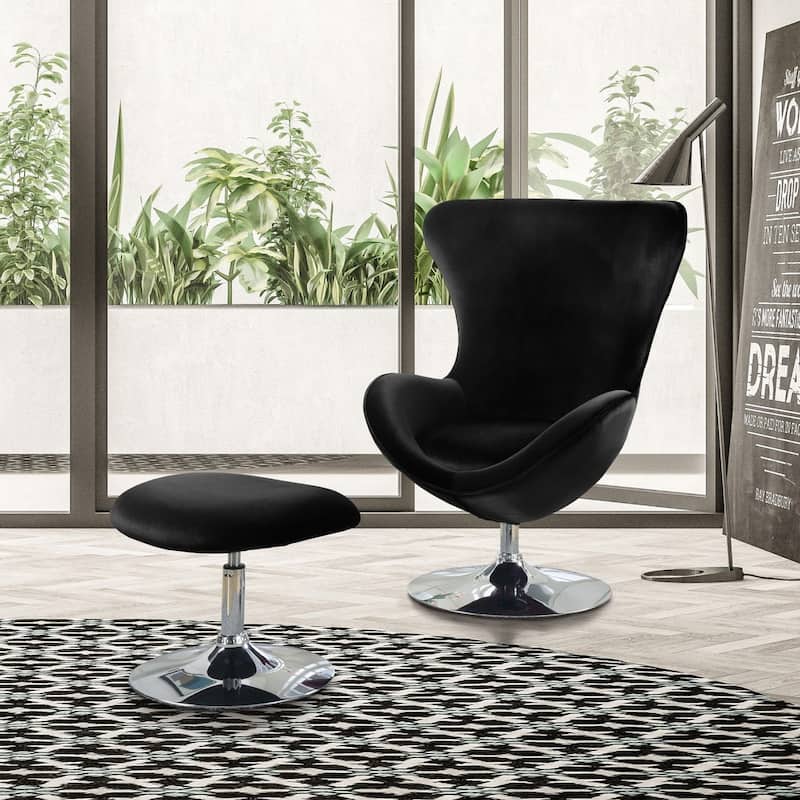 Cher Modern Fabric 2-piece Accent Chair and Ottoman Set by Furniture of America