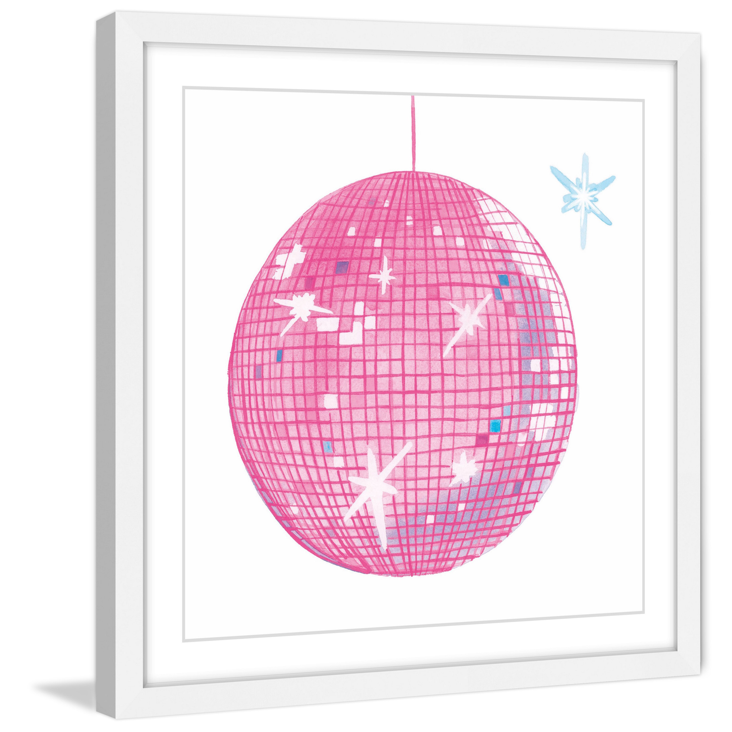 Pink Disco Ball Print