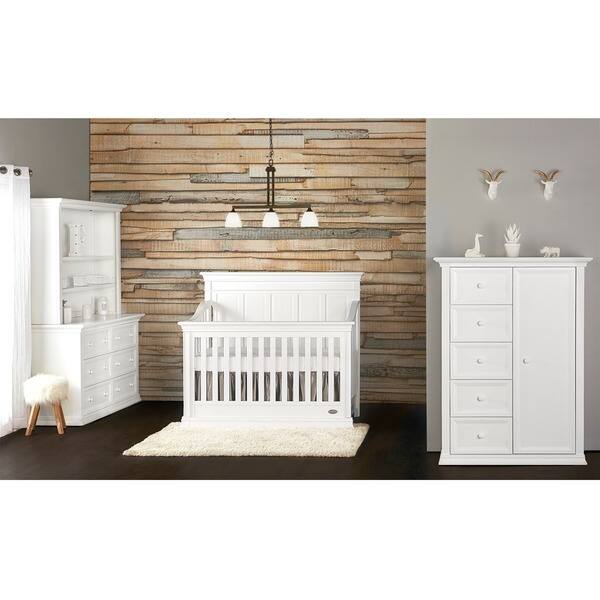 slide 2 of 5, Evolur Napoli Distressed White 5-in-1 Convertible Crib