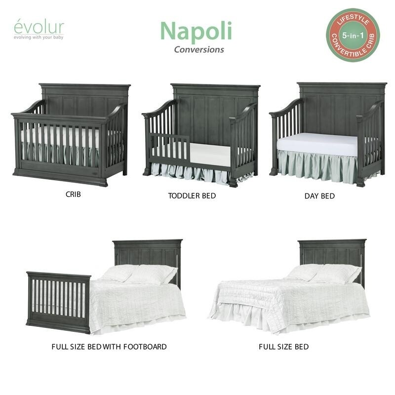 Evolur Napoli 5 in 1 Convertible Crib