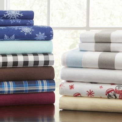 Pointehaven Superior Weight Cotton Deep Pocket Flannel Bed Sheet Set