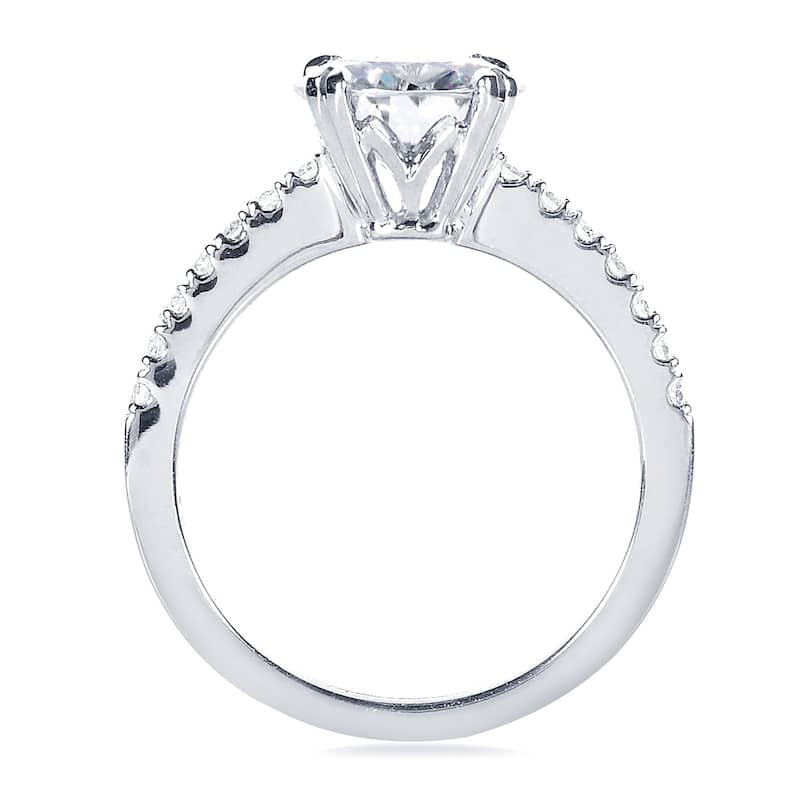 Annello by Kobelli 14k White Gold 2 1/10ct TGW Round Moissanite and Diamond Traditional Engagement Ring (GH/VS, GH/I)