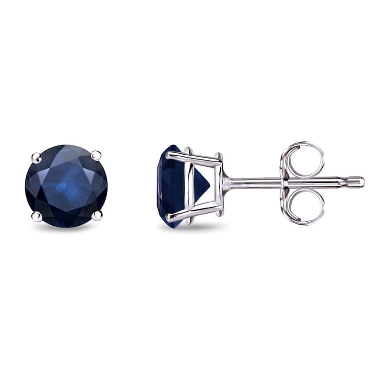 Auriya 14k Gold 1/2CTW Round Sapphire Stud Earrings