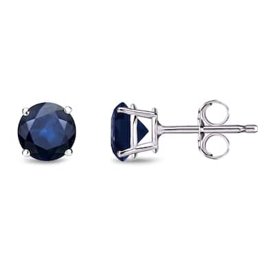 Auriya 14k Gold 1/2CTW Round Sapphire Stud Earrings