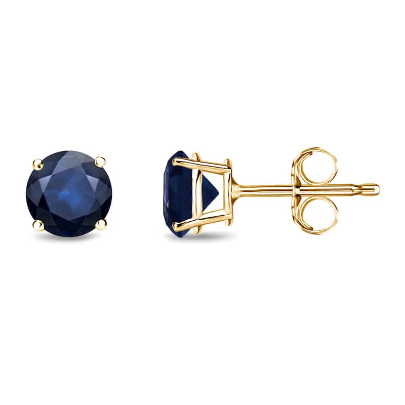 Auriya 14k Gold 1/2CTW Round Sapphire Stud Earrings