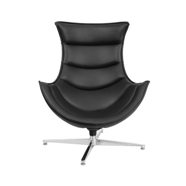 Offex Retro Style Leather Upholstery Swivel Cocoon Chair With