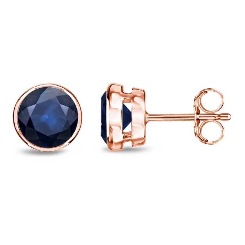 Auriya 14k Gold Bezel-set Sapphire Stud Earrings 1 1/2ctw