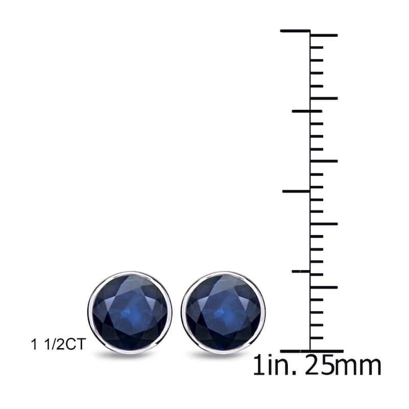 Auriya 14k Gold Bezel-set Sapphire Stud Earrings 1 1/2ctw