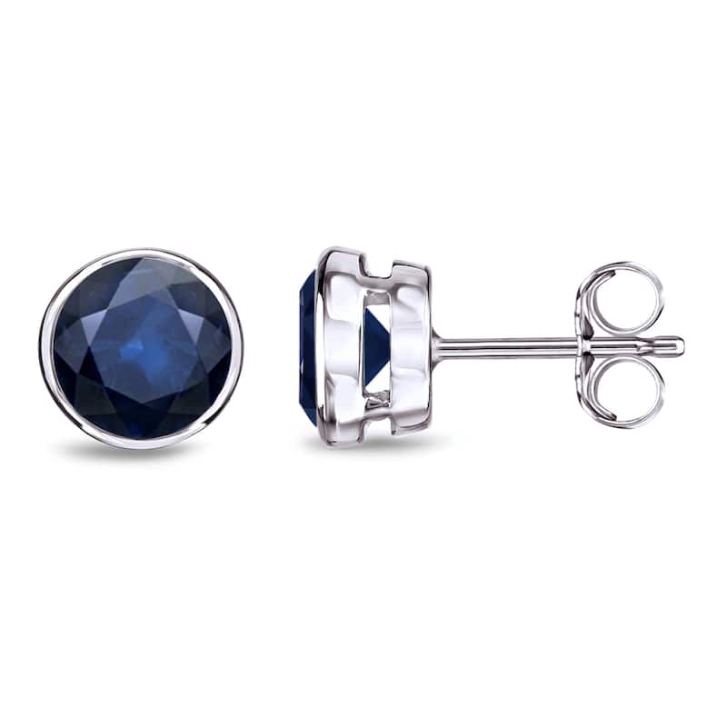 Auriya 14k Gold Bezel-set Sapphire Stud Earrings 1 1/2ctw