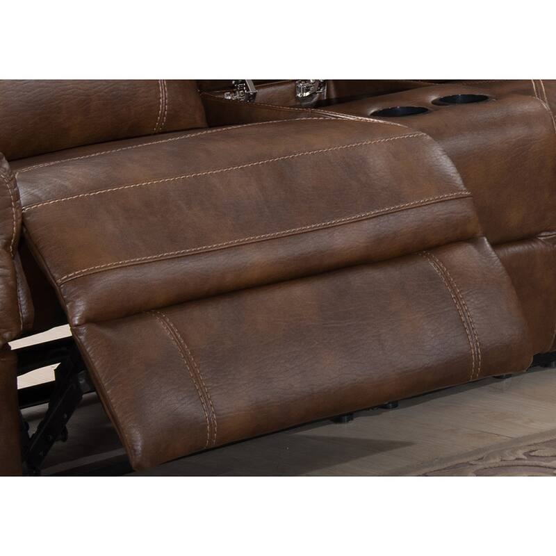 AC Pacific Clark Brown Polyester/Wood/Steel/Foam 6-piece Reclining Living Room Sectional Sofa Set