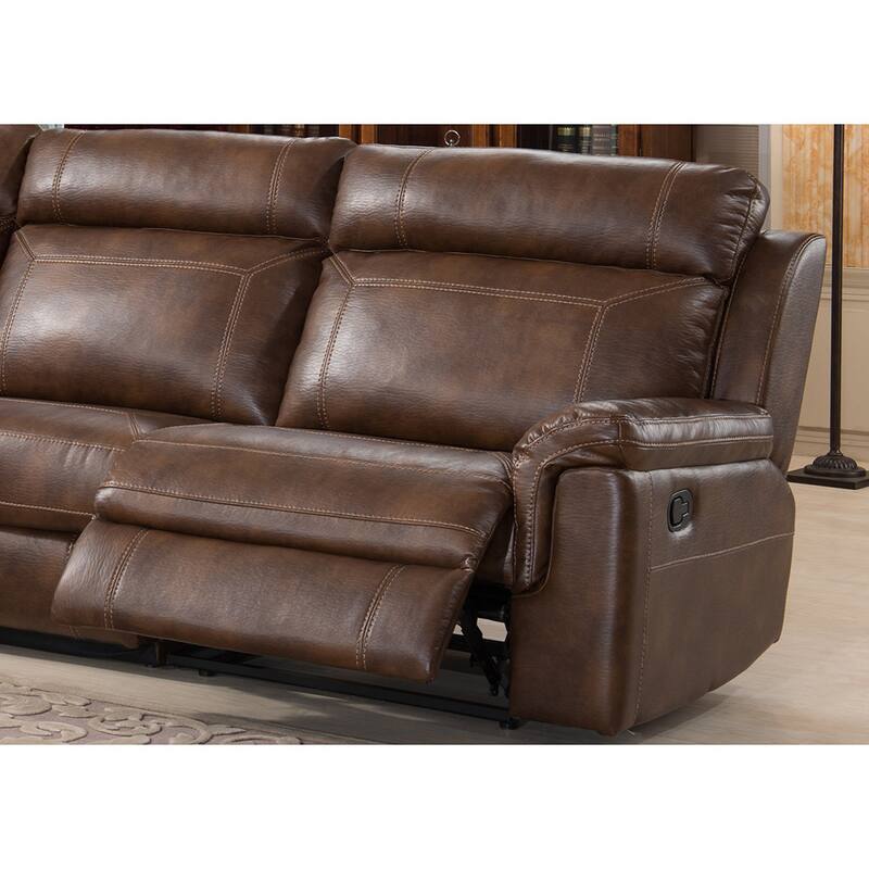 AC Pacific Clark Brown Polyester/Wood/Steel/Foam 6-piece Reclining Living Room Sectional Sofa Set